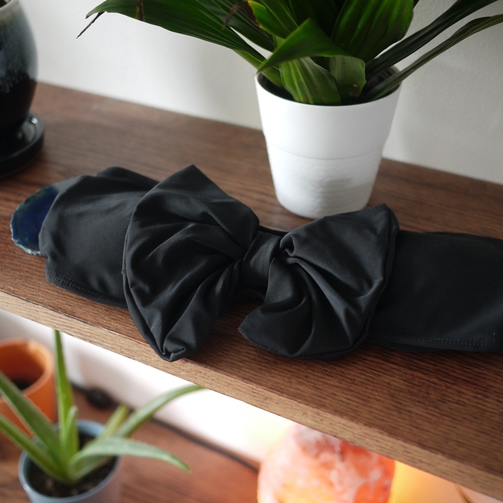 Black Bow Bandeau Swimsuit Top